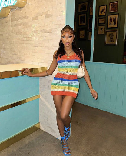 Maya Stripes Crochet Dress