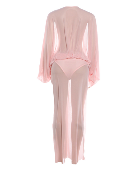 Klarissa Ruched Lantern Sleeve Maxi Dress