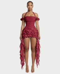 Ruffled Corset Dress Set