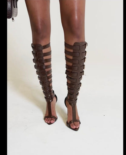 Gladiator Buckle Belt High Heels