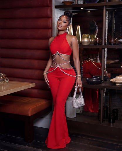 Anita Rhinestone Bandage Pants Set