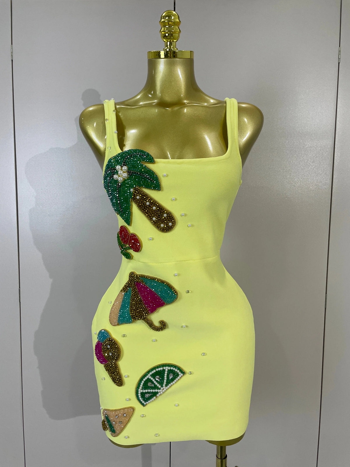 Tropikal Bodycon Bandage Mini Dress