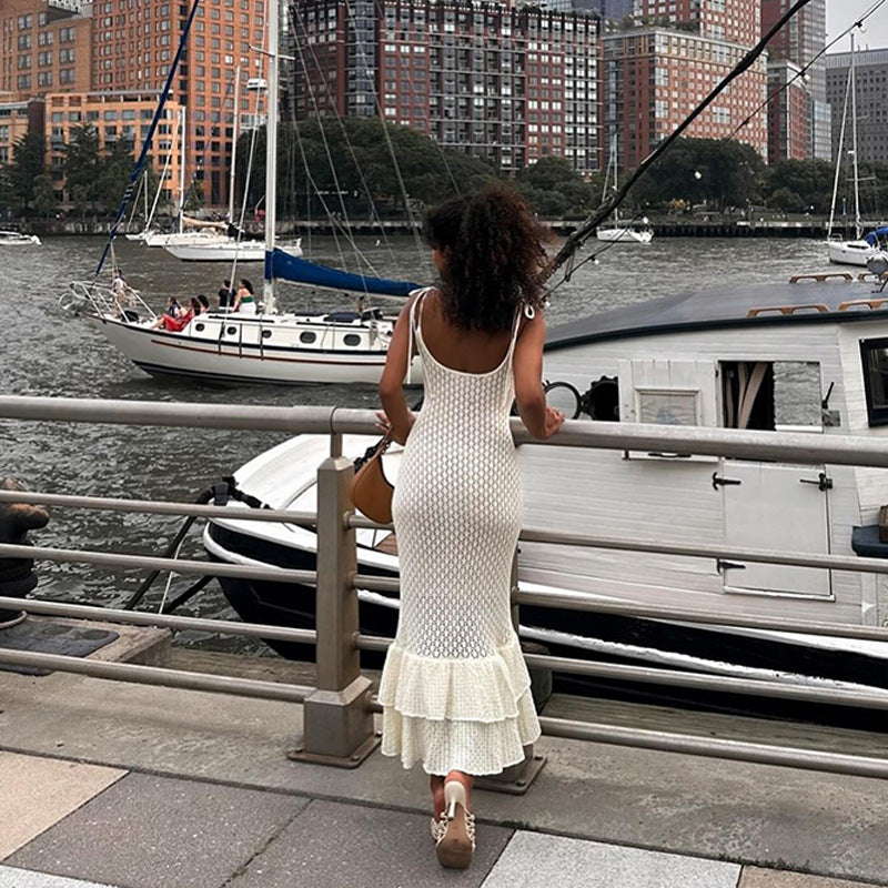 Miya Knit Ruffled Maxi Dress