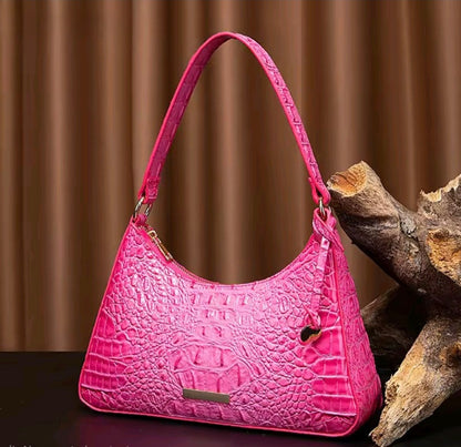 Reptile Luxe Shoulder Handbag