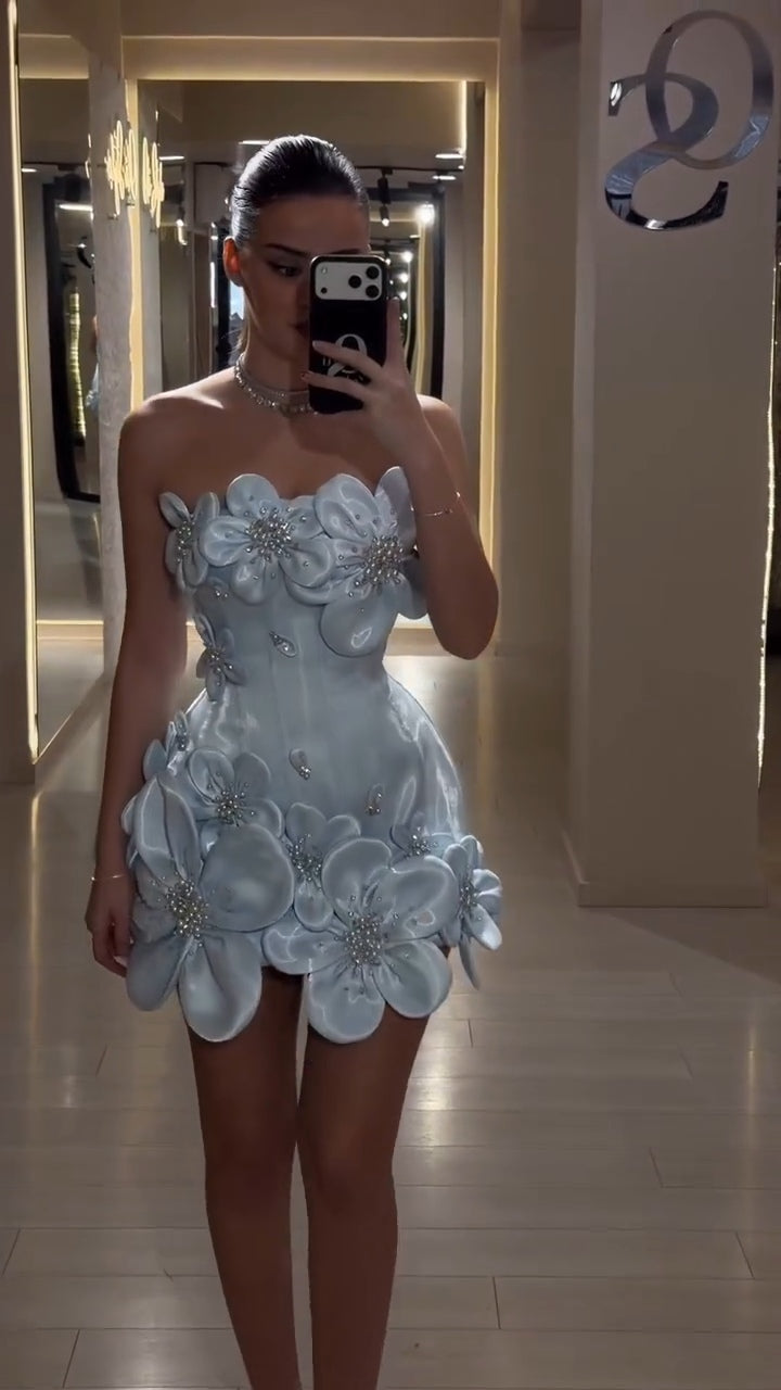 Tena 3D Flower Mini Dress