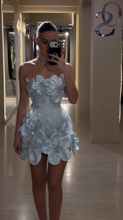 Tena 3D Flower Mini Dress
