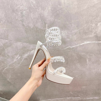 Nisha Rhinestone Platform High Heels