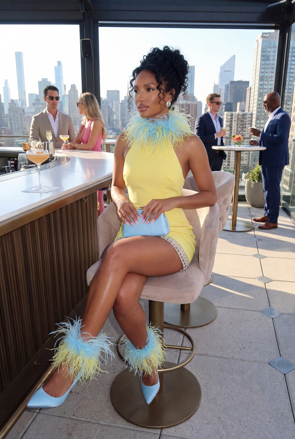 The Drama Feather Mini Dress