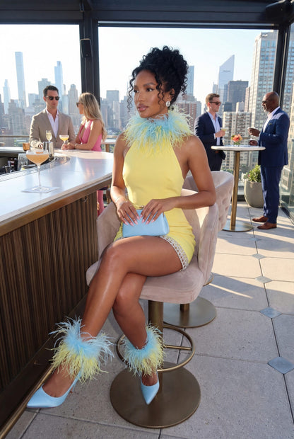 The Drama Feather Mini Dress