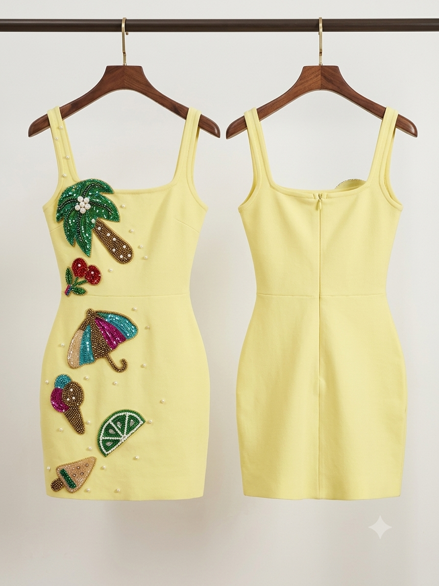 Tropikal Bodycon Bandage Mini Dress