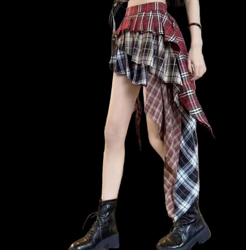 She Plaid High Waist Skirt