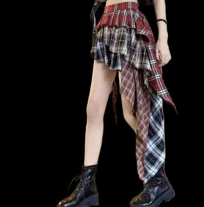 She Plaid High Waist Skirt