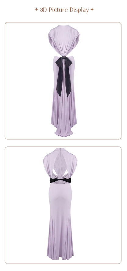 Bowknot Mermaid Maxi Dress
