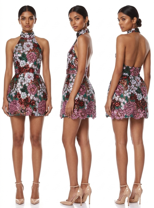 Sequined Cocktail Party Dress