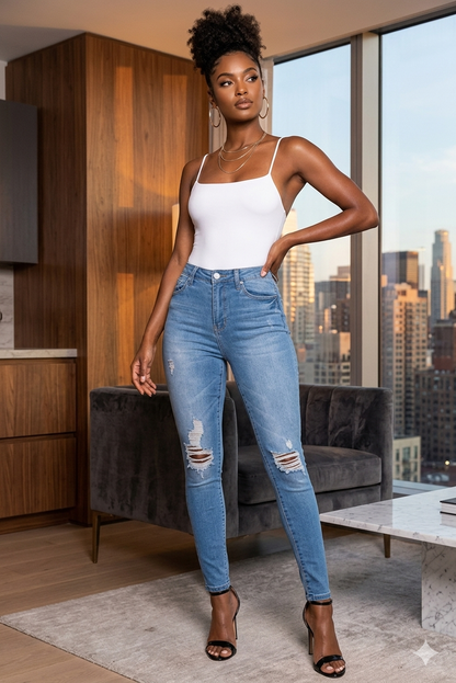 Them Curves High Waist Jeans - Medium Blue Wash