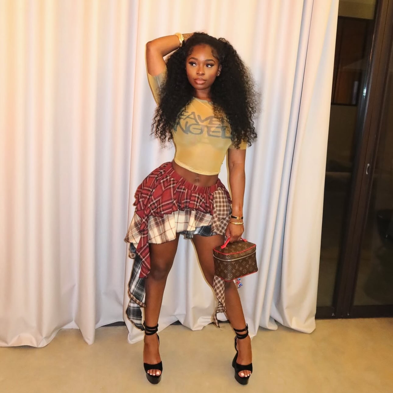 She Plaid High Waist Skirt