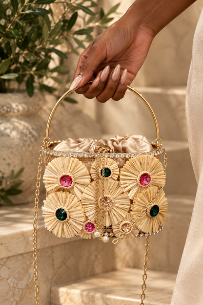 Sac à main en forme de seau à fleurs