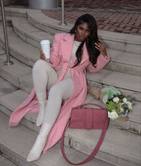 Pink Tunic Trench Coat