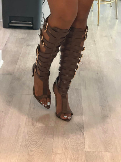 Gladiator Buckle Belt High Heels