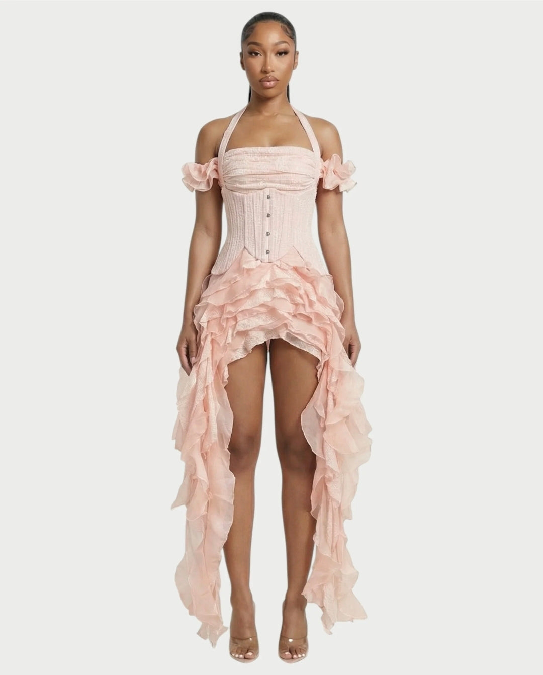 Ruffled Corset Dress Set