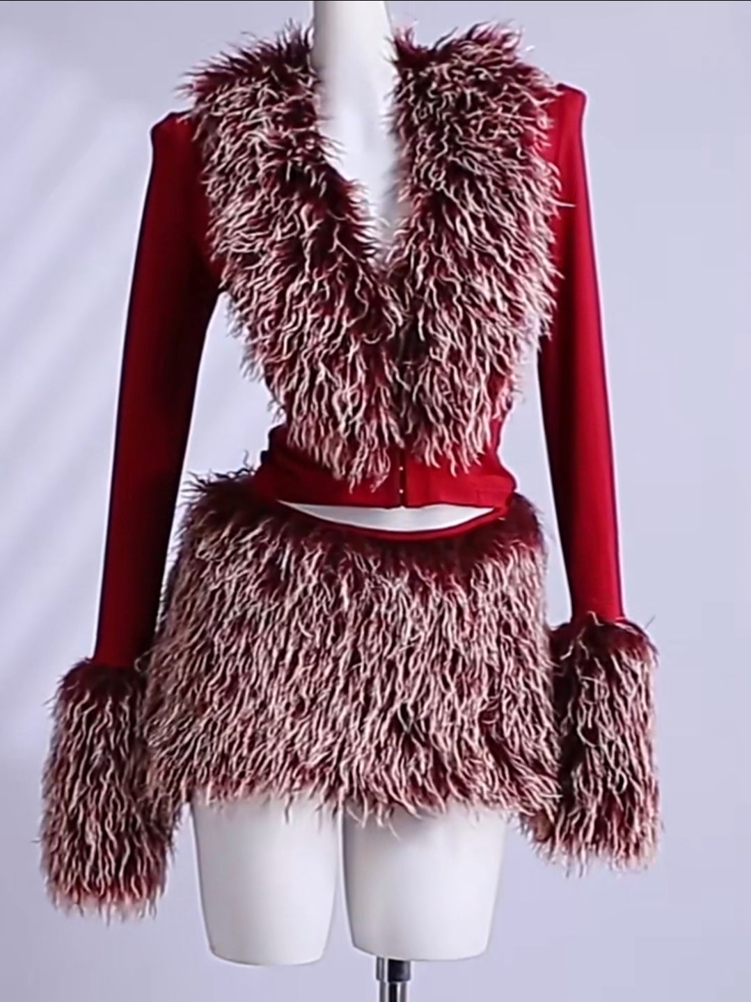 Taylor Fur Mini Skirt Set