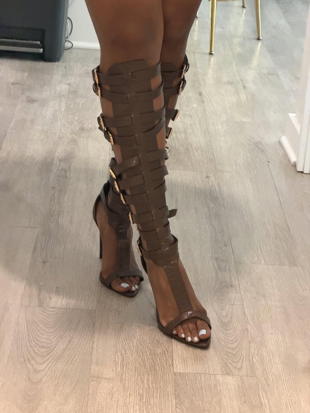 Gladiator Buckle Belt High Heels