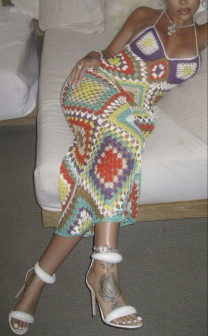 Robe longue au crochet