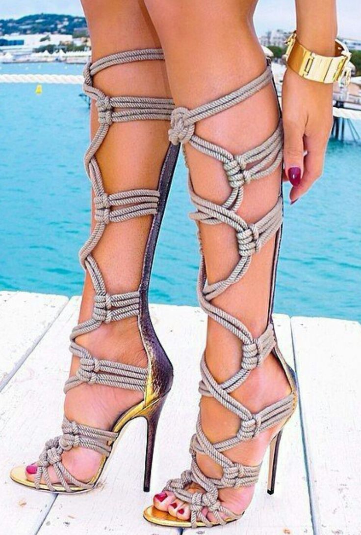 Knotted Rope Gladiator High Heels