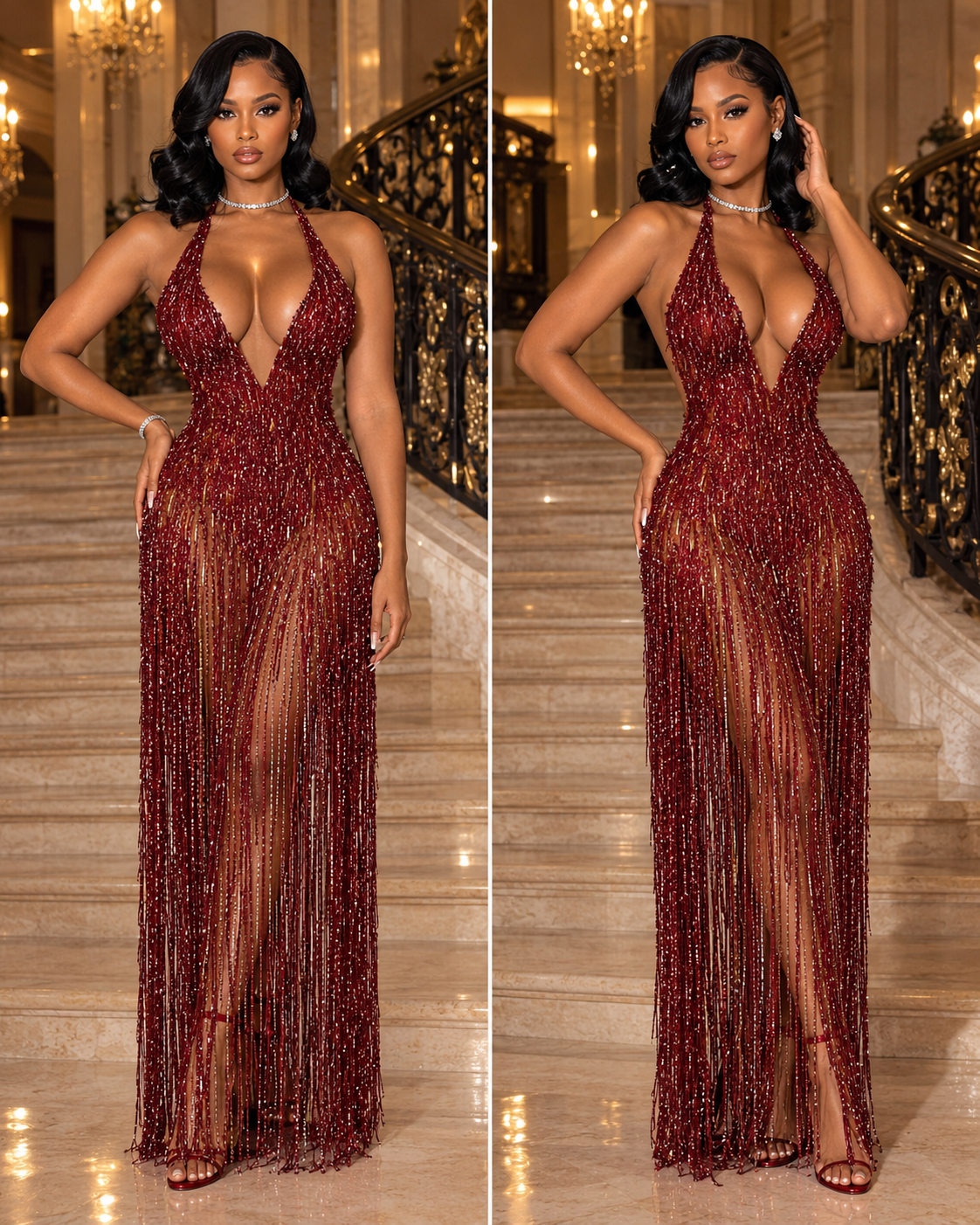 Gizel Tassel Maxi Dress